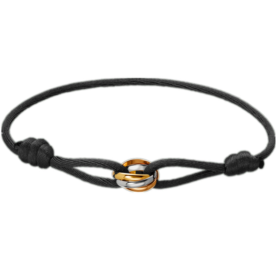 Stainless Steel Three-Color Classic Eternal Ring Bracelet  Simple High-Grade Classic Style