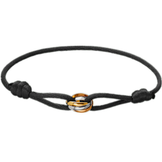 Stainless Steel Three-Color Classic Eternal Ring Bracelet  Simple High-Grade Classic Style