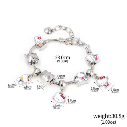 Cute Kitty Cat Bracelet Anime Girl Student JK Best Friend Birthday Gift Cartoon DIY Bracelet