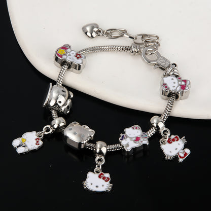 Cute Kitty Cat Bracelet Anime Girl Student JK Best Friend Birthday Gift Cartoon DIY Bracelet